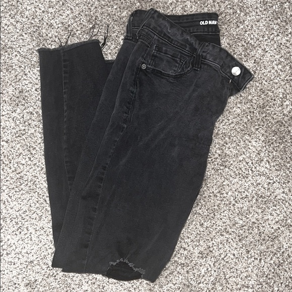 Old navy rockstar midrise distressed black denim - Picture 1 of 3